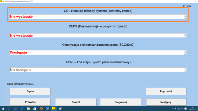 CDL z funkcją blokady systemu (centralny zamek)